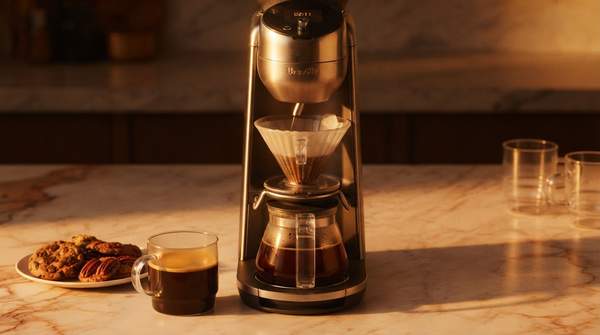 Editorial illustration for Breville Enters Automated Pour-Over Market with $600 Spiral Luxe Coffee Maker